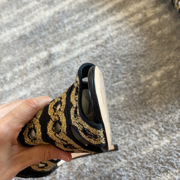 Black/Golden Casadei boots stretchy straps Size 7 Price firm - Picture 12 of 17